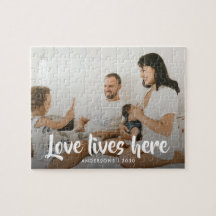 Modern Love Lives Here Family Photo Date Keepsake