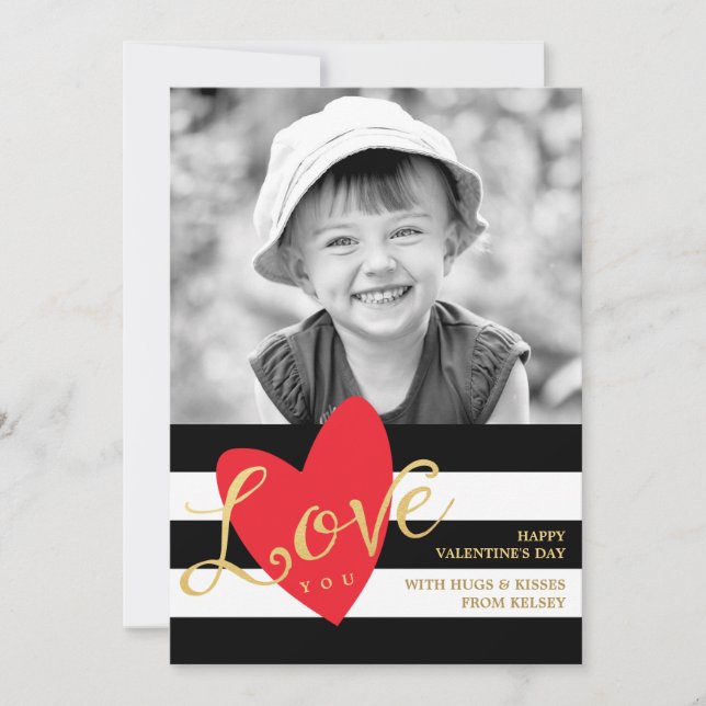 Modern Love You Saint Valentin Carte photo (Devant)