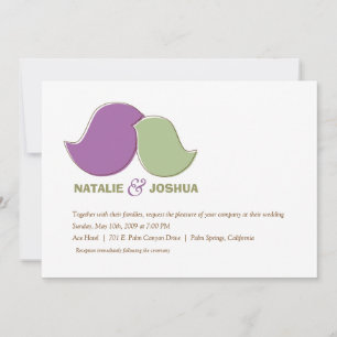 Modern Lovebirds, Sage und Lavendel Einladung