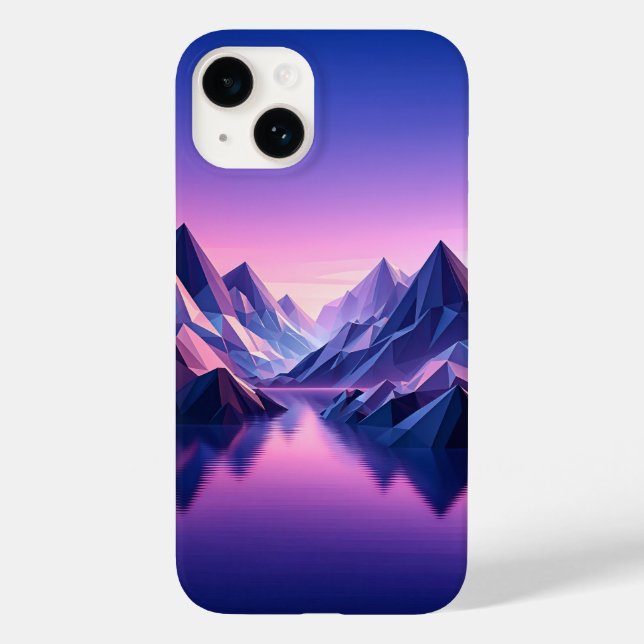 Modern Low Poly Mountain Phone Case - Geometric  (Rückseite)