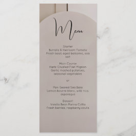 Modern Luxe Arch Wedding Menu | Neutral Beige  Menükarte