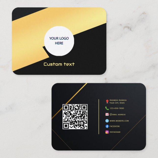 Modern Luxe Calling Card - Benutzerdefiniertes Log Visitenkarte (Vorne/Hinten)