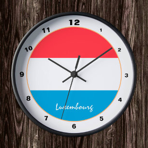 Modern Luxembourg Flag, Luxembourg trendy Home Runde Wanduhr