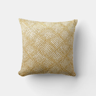 Modern, Luxury, Golden Grid Pattern Kissen