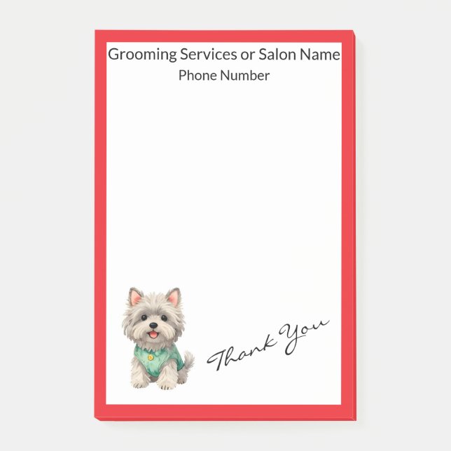 Modern Luxury Grooming Pet Personalized Collection Post-it Klebezettel (Vorderseite)