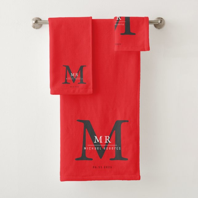 Modern Luxury Monogram Colour Match  Badhandtuch Set (Insitu)