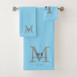 Modern Luxury Monogram Colour Match  Badhandtuch Set