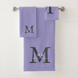 Modern Luxury Monogram Colour Match  Badhandtuch Set