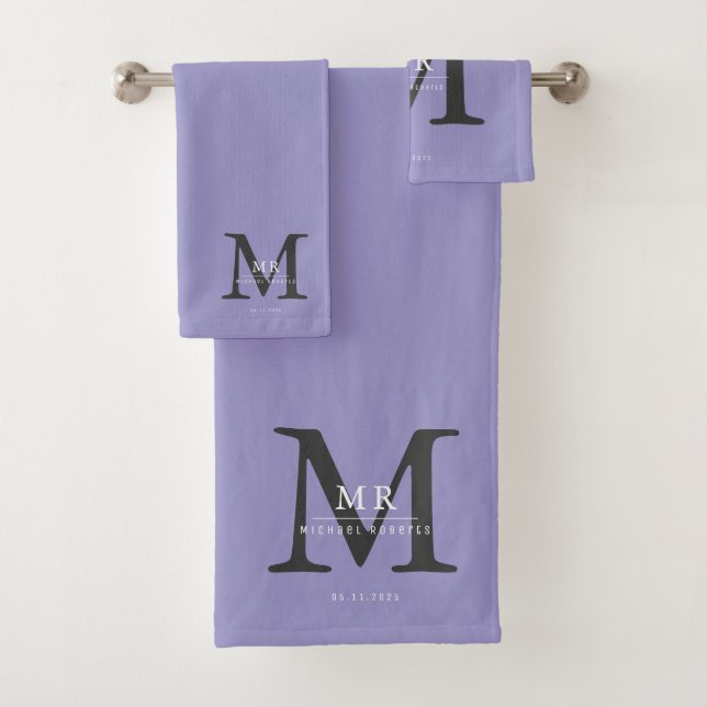 Modern Luxury Monogram Colour Match  Badhandtuch Set (Insitu)