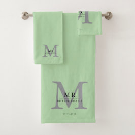 Modern Luxury Monogram Colour Match  Badhandtuch Set