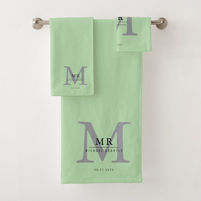 Modern Luxury Monogram Colour Match  Badhandtuch Set (Insitu)