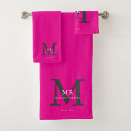 Modern Luxury Monogram Colour Match  Badhandtuch Set