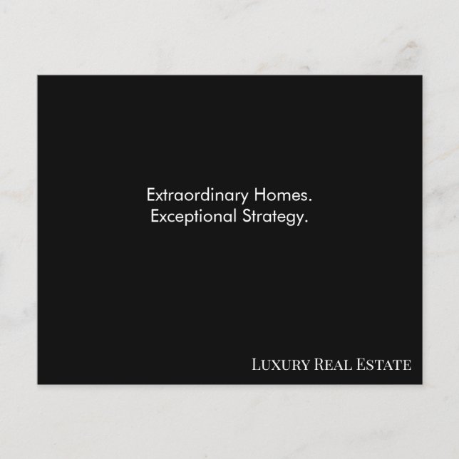 Modern Luxury Real Estate Postcard | Bespoke Home  Flyer (Vorne)