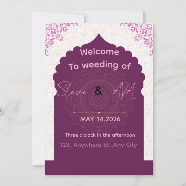 Modern Luxury Wedding Invitation – Elegant Minimal Einladung (Vorderseite)