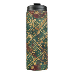 Modern, Luxus-Abstrakt Gold Grün Burgunder Thermosbecher