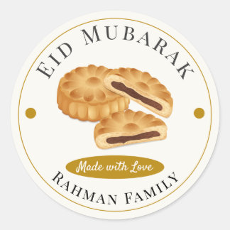 Modern Maamoul Date Cookies Islamic Eid Mubarak Runder Aufkleber