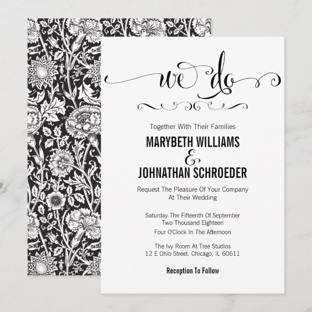 Modern machen wir Script Wedding Einladungskarte (Vorne/Hinten)