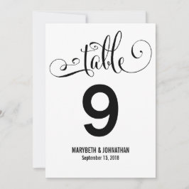 Modern machen wir Script Wedding Tischnummer Card