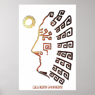 Modern Machu Picchu Silhouette Poster