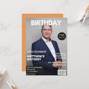 Modern Magazine Cover für ihn 71. Geburtstag Einladung