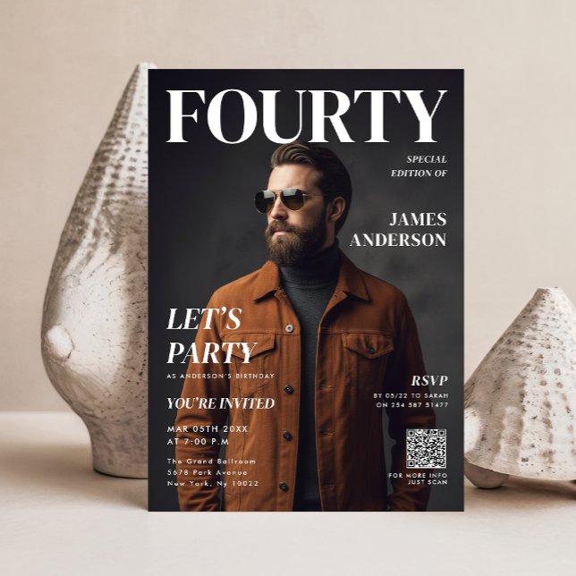 Modern Magazine Cover Photo 40th Birthday Party    (Von Creator hochgeladen)