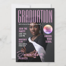 Modern Magazine Pink Graduation School Bachelor