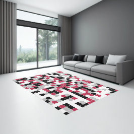 Modern Magenta Black Gray Geometric