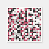 Modern Magenta Black Gray Geometric