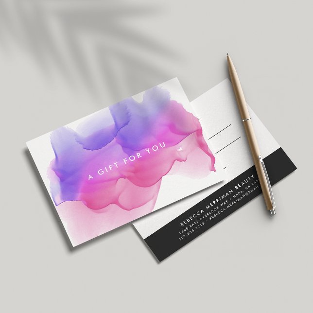 Modern Magenta Watercolor Blot | Gift Certificate (Von Creator hochgeladen)