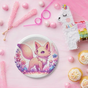 Modern Magical Fox Baby Dusche Pappteller