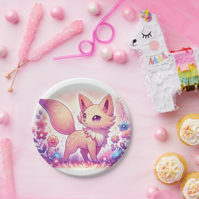 Modern Magical Fox Baby Dusche Pappteller (Party)