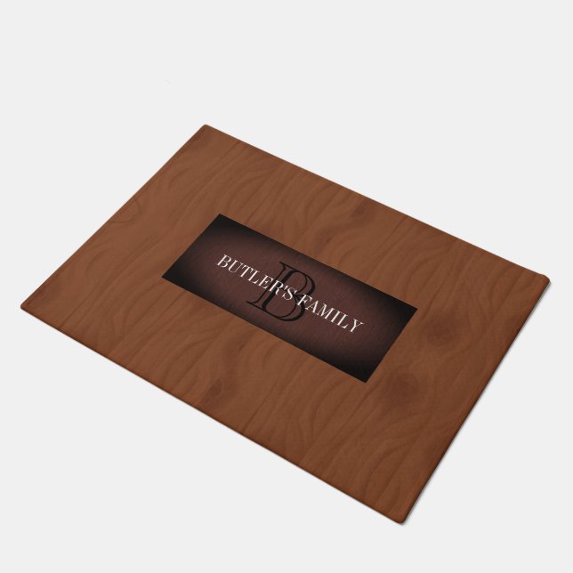 Modern Mahogany Red Wood Fußmatte (Schrägansicht)