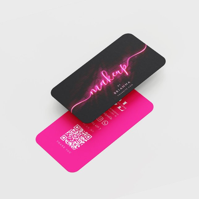 Modern Makeup Artist Beauty Salon Hot Pink Visitenkarte (Von Creator hochgeladen)