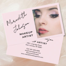 Modern Makeup Artist Pink Schwarzes Skript Foto  