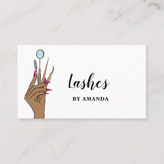 Modern Makeup Eyebrow Eyes Lashes Girly Visitenkarte (Vorderseite)