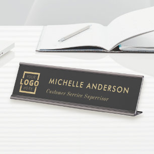 Modern Manager Gold für kundenspezifische Firmenlo Schreibtischnamensplakette