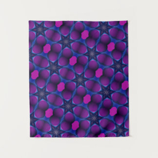 MODERN Mandala COLOR BLUE PINK STAR TAPESTRY Wandteppich