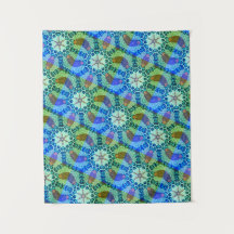 MODERN Mandala COLOR GRÜNE ROSE TAPESTRIE