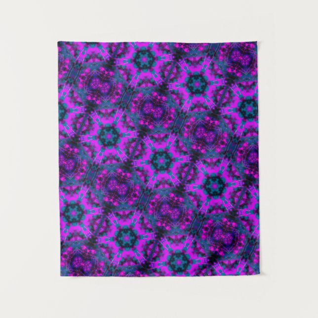 MODERN Mandala COLOR PINK DEEP ROSE TAPESTRY Wandteppich (Vorderseite)