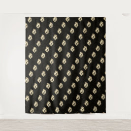 MODERN Mandala KLEINE LINIEN - SCHWARZE GOLDENE AU Wandteppich