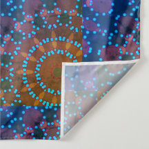 MODERN Mandala LINES - BLAU-GREEN-ROSE Tapestry