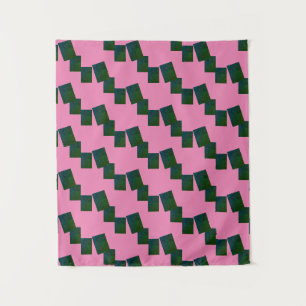 MODERN Mandala LINES - PINK - BLAU-GREEN Tapestry Wandteppich
