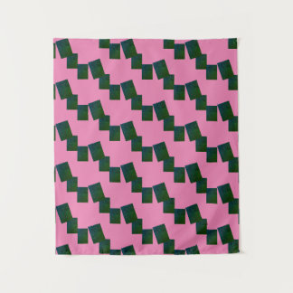 MODERN Mandala LINES - PINK - BLAU-GREEN Tapestry Wandteppich