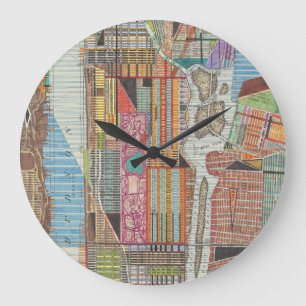 Modern Map of New York III Große Wanduhr