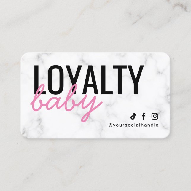 Modern Marbella Pink Loyalty Card Visitenkarte (Vorderseite)