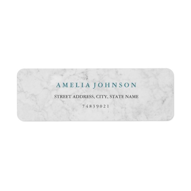 Modern Marble Blue Address Label (Vorne)