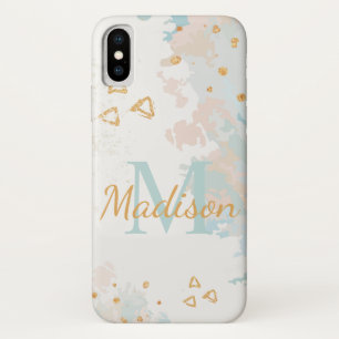 Modern Marble Blue Pink Gold Cooler Anfangsname Case-Mate iPhone Hülle