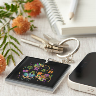 Modern Mardi Gras Schlüsselanhänger