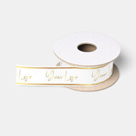 Modern markiertes Business-Logo weiß und Gold Satinband