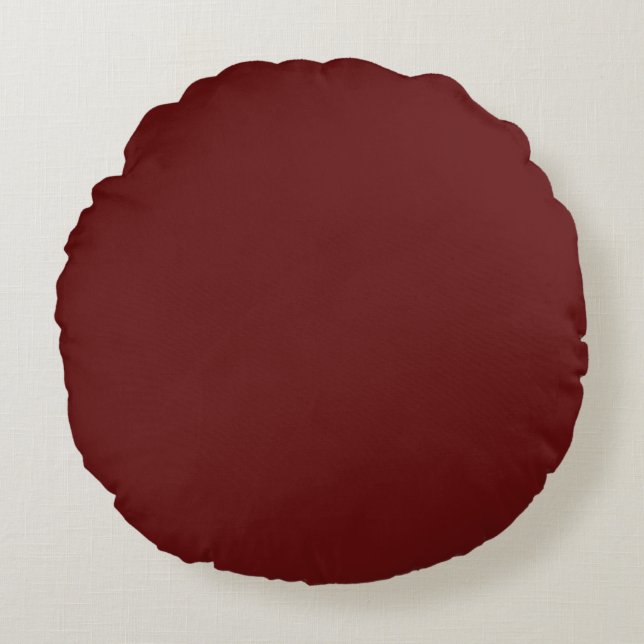 Modern Maroon Throw Pillow Rundes Kissen (Vorderseite)